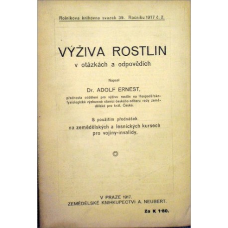 Ernest Adolf - Výživa rostlin v otázkách a odpovědích