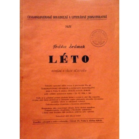 Šrámek Fráňa - Léto (komedie o třech dějstvích)